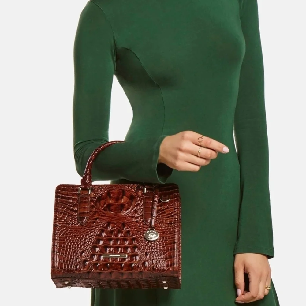 💛▪️Brahmin ▪️Cami Sea Jewel Melbourne Leather Satchel Shoulder Bag - Picture 3 of 14